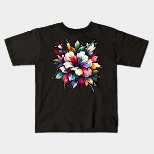 Blooming Delight: Elegant Floral Artwork for Home Décor Kids T-Shirt